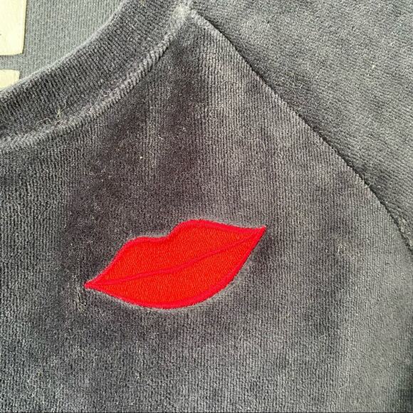 Zoe Karssen Kiss Kiss Bang Bang Navy Blue Velour Jogger Tracksuit Sweatsuit XS S - Picture 5 of 9